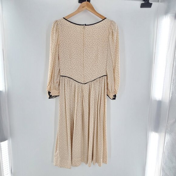 Vintage Jack Mulqueen Collectibles 100% Silk Dress Made in Korea SZ‎ 4 Polka dot - Picture 2 of 16